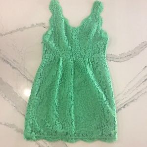 Green lace dress